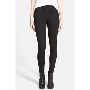 Rag & Bone High Rise Leggings in Washed Black Denim